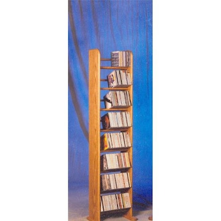 Wood Shed 804 Solid Oak 8 Row Dowel Tower CD Rack